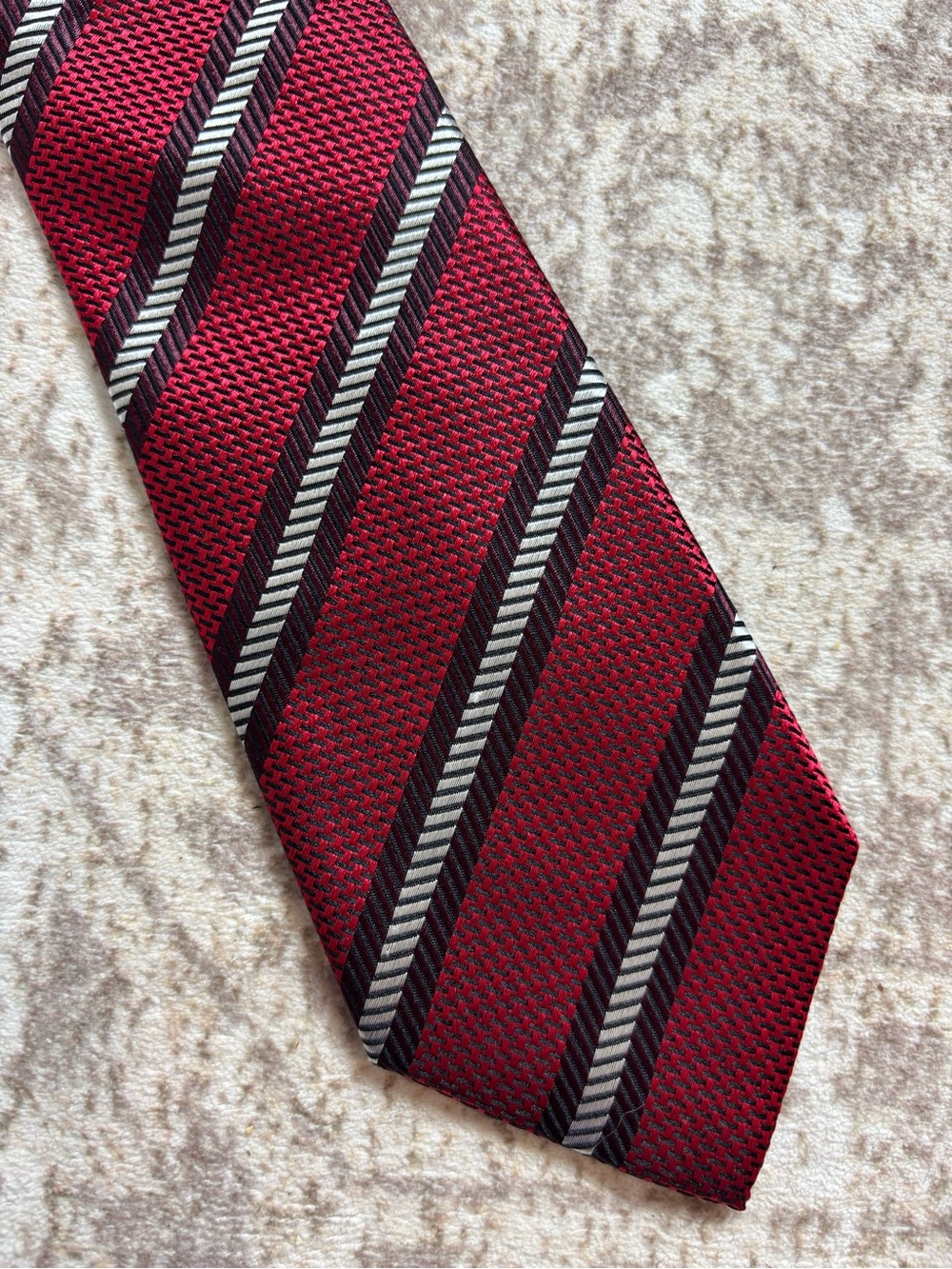 Banana Republic Red Striped Silk Tie